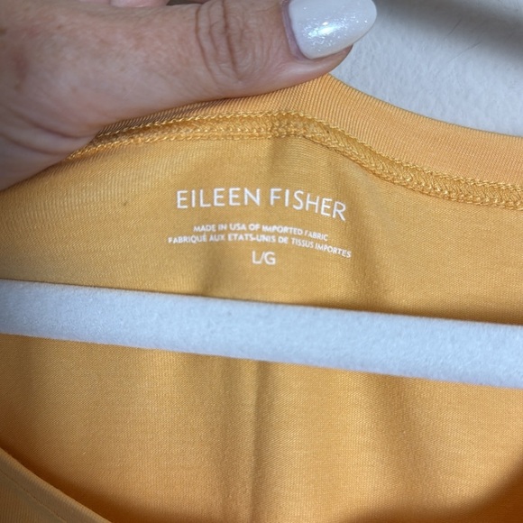 NWT Eileen Fisher Yellow Ballet Neck Mini Dress Size Large - Picture 2 of 5